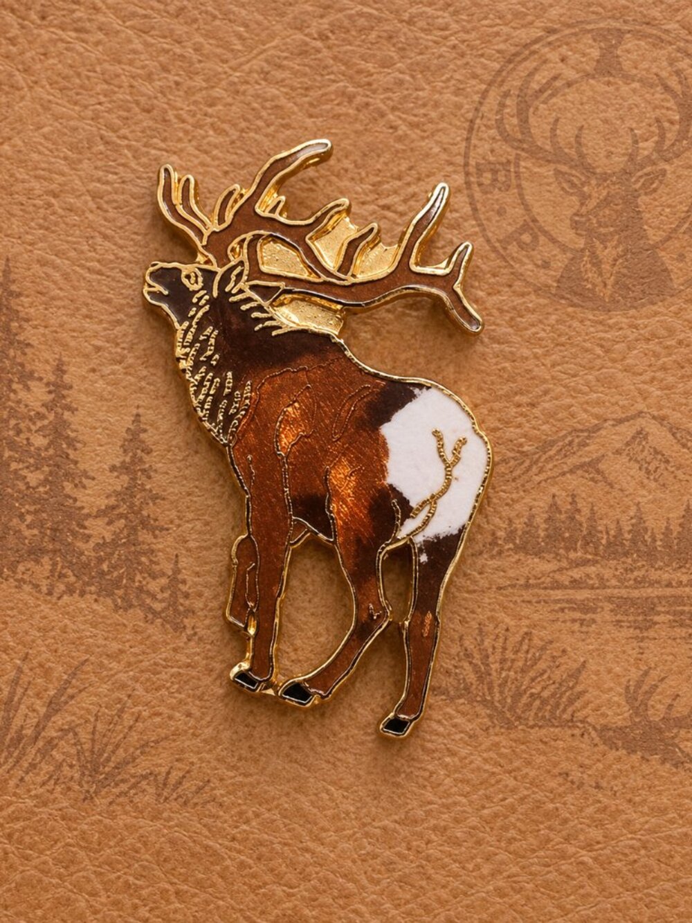 Bull Elk Elks Lodge Vintage  Lapel Pin - Big Buck Deer Animal Wildlife Tie Tack